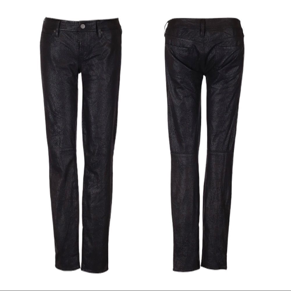 Genetic Denim The Shane Galaxy Print Faux Leather Jeggings Jeans Size 25